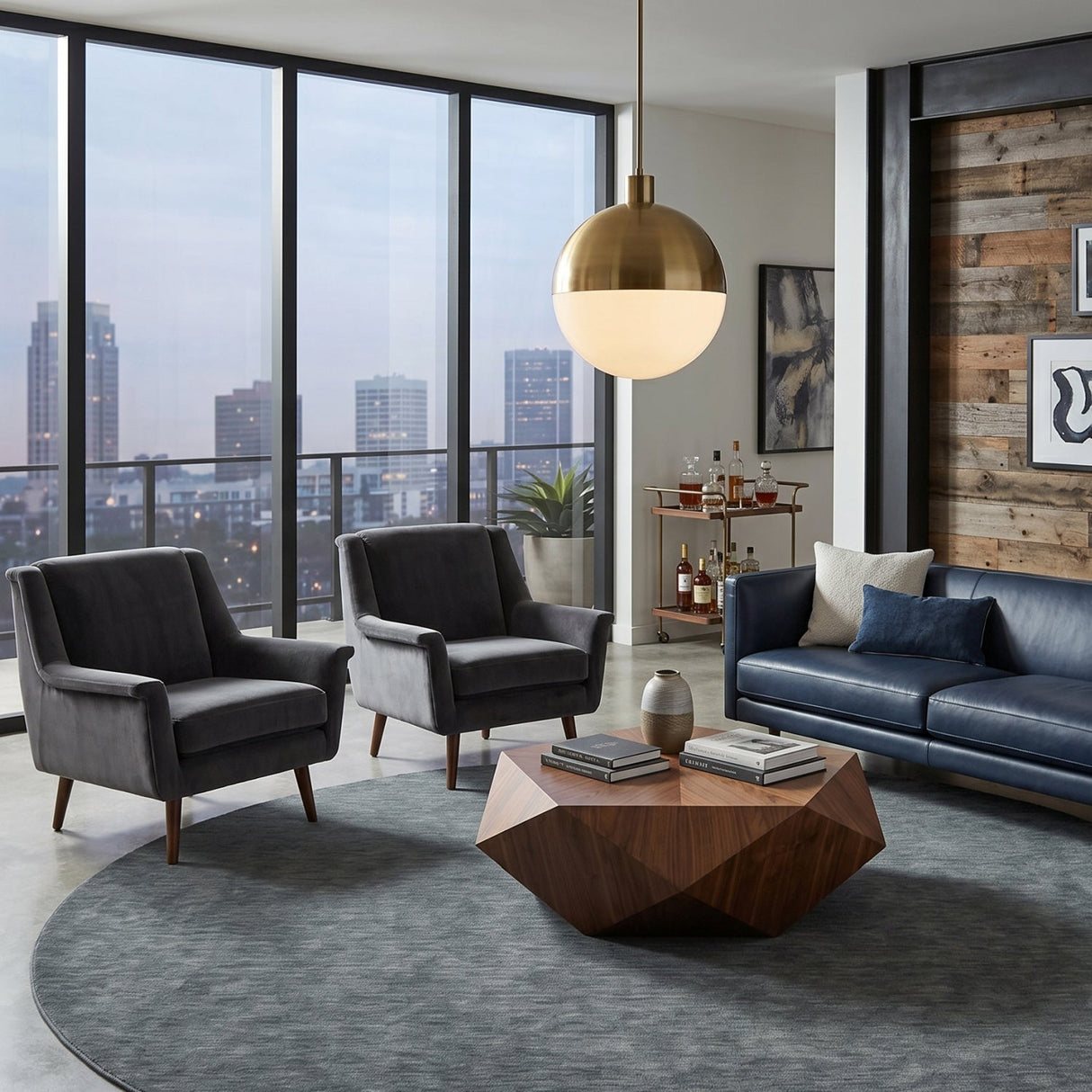 Modern furniture - Hand-Loomed Wool Fringe Round Carpet - www.oroa.com