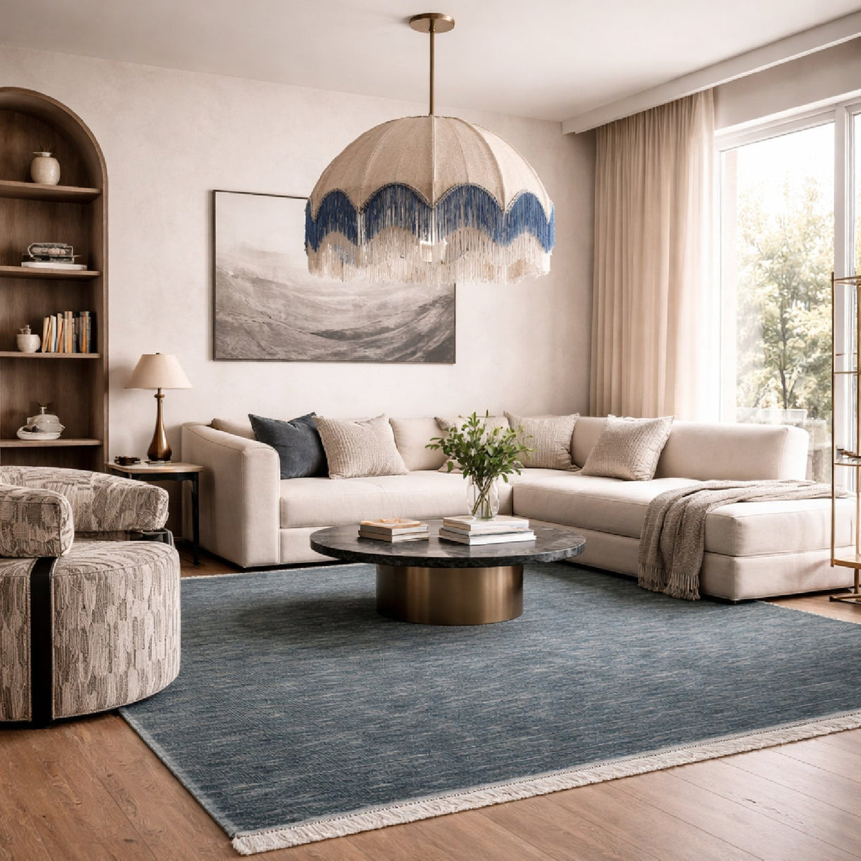 Modern European furniture - Hand-Loomed Wool Fringe Square Carpet - www.oroa.com