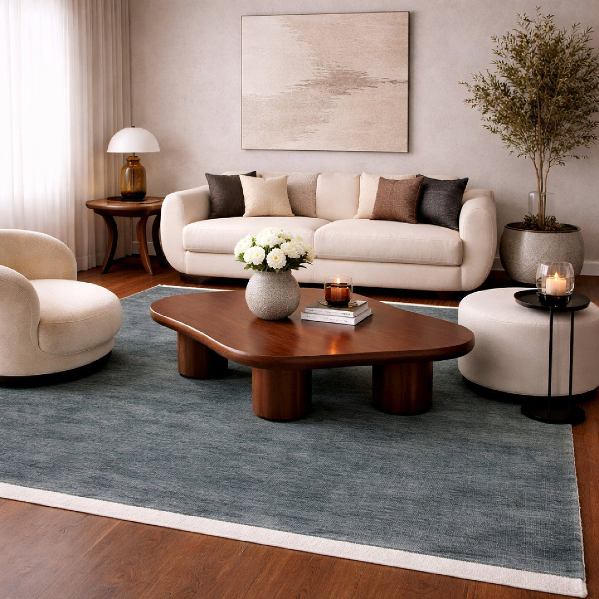 Modern European furniture - Hand-Loomed Wool Fringe Square Carpet - www.oroa.com