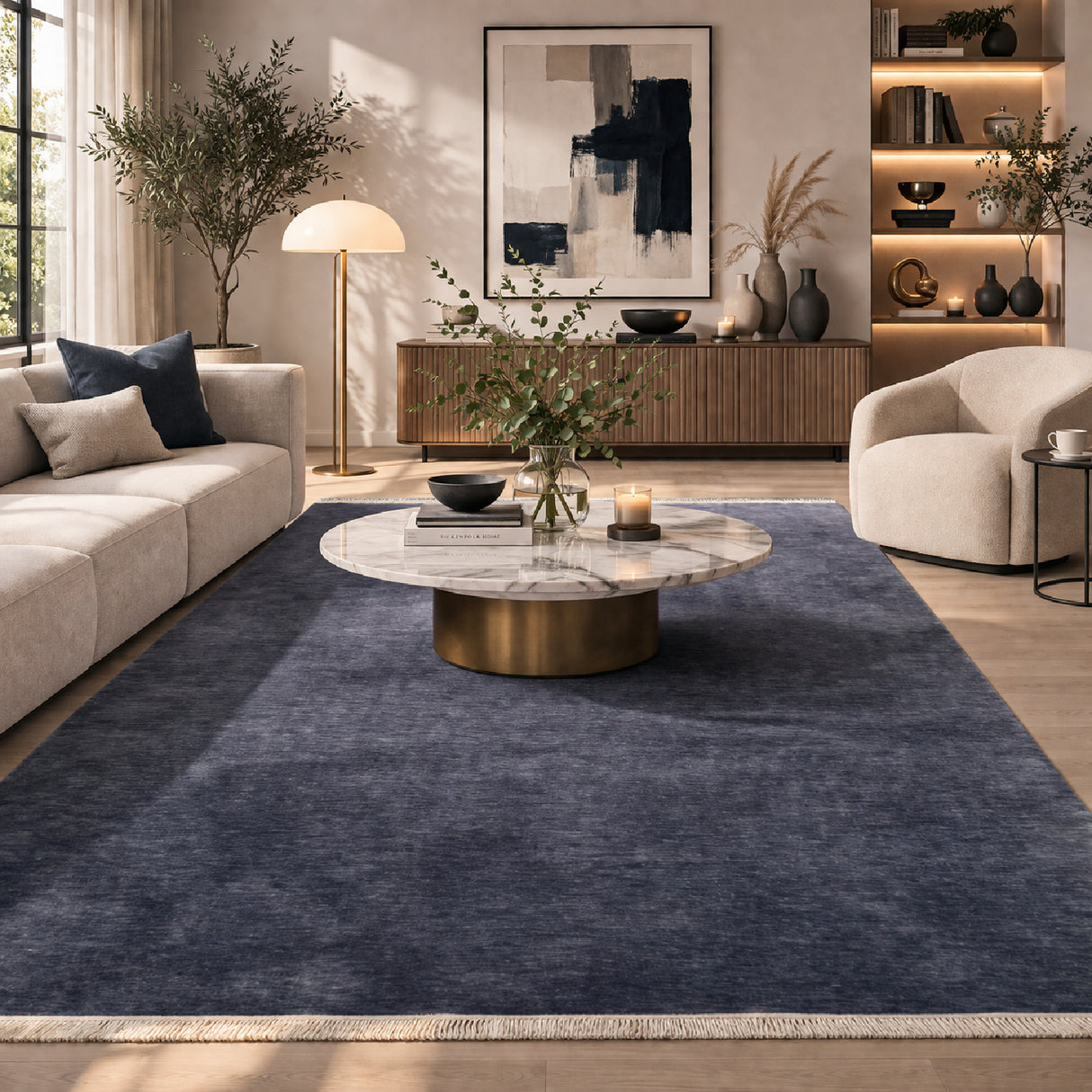 Modern European furniture - Hand-Loomed Wool Fringe Square Carpet - www.oroa.com