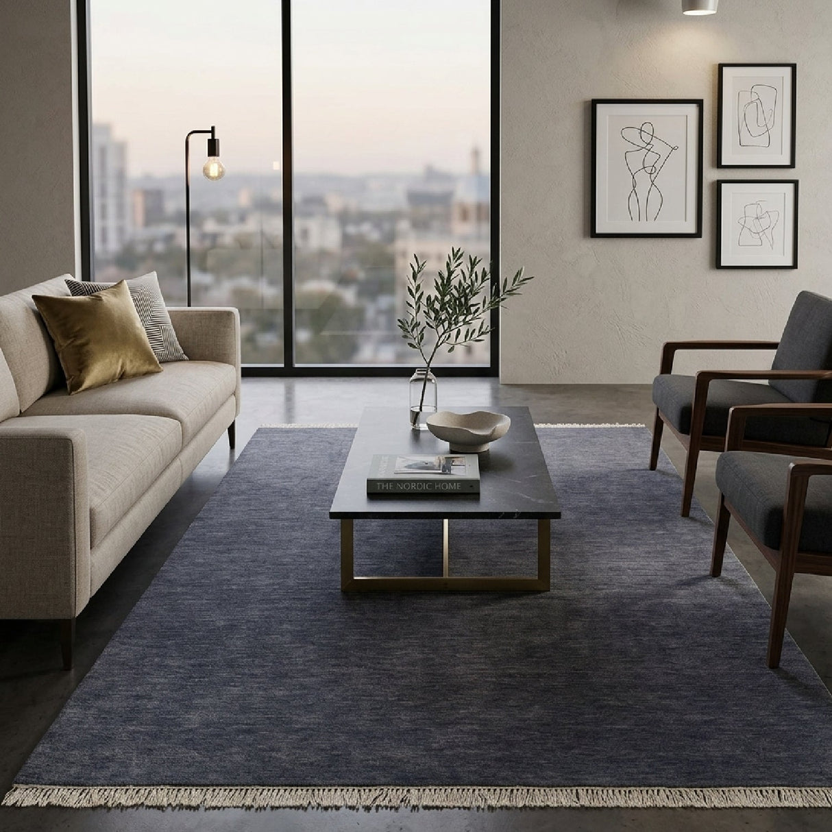 Modern European furniture - Hand-Loomed Wool Fringe Square Carpet - www.oroa.com
