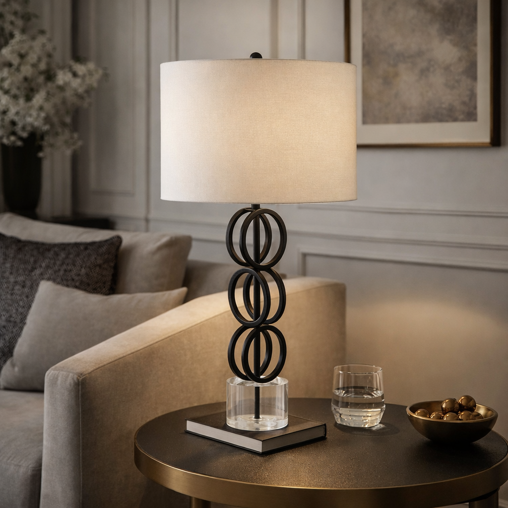 Modern European furniture - Metal Rings Accent Table Lamp - www.oroa.com