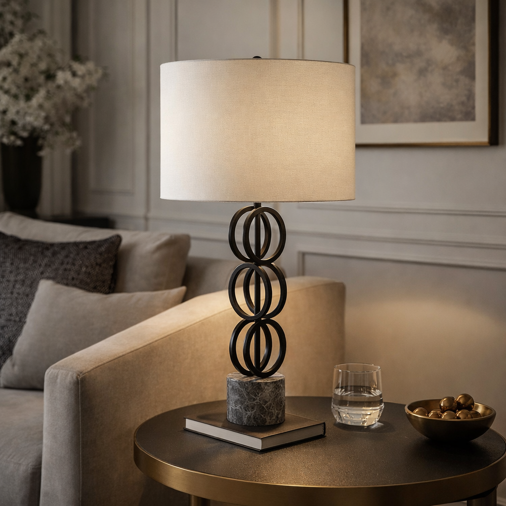 Modern European furniture - Metal Rings Accent Table Lamp - www.oroa.com