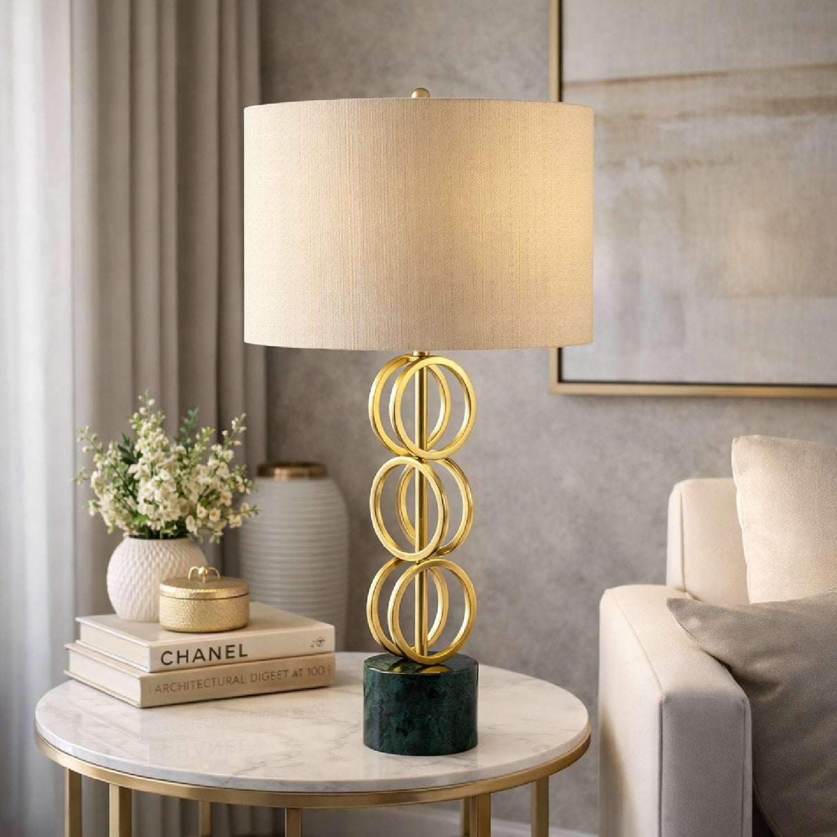 Modern European furniture - Gold Rings Accent Table Lamp - www.oroa.com