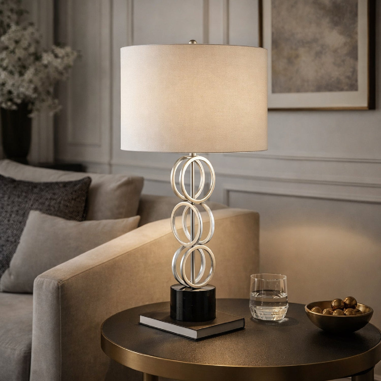 Modern European furniture - Metal Rings Accent Table Lamp - www.oroa.com