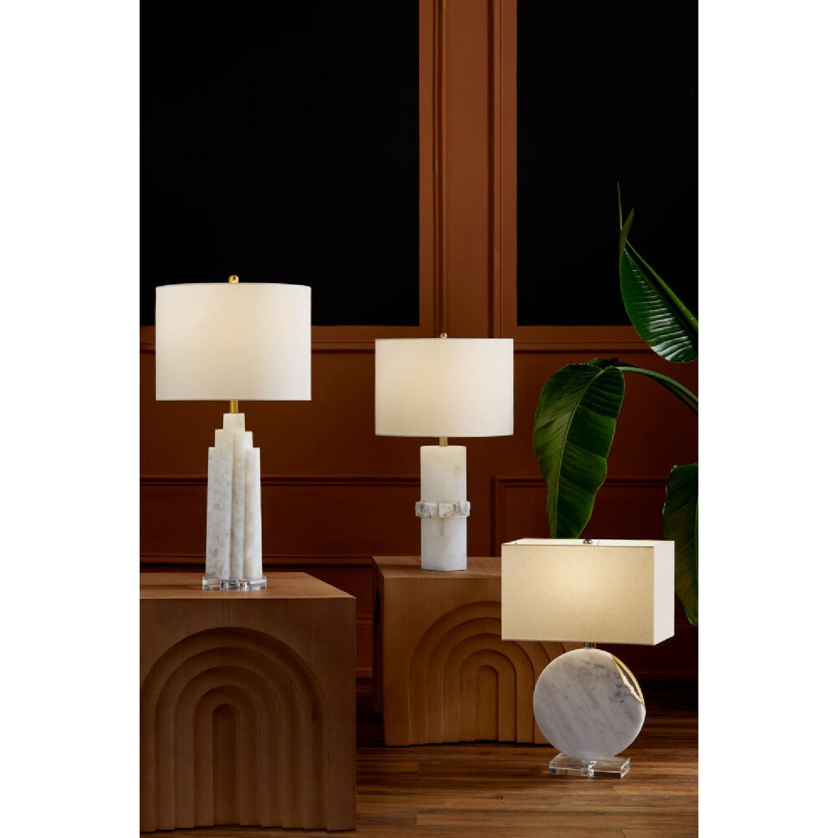 Modern European furniture - Burnished Cream Stone Table Lamp - www.oroa.com
