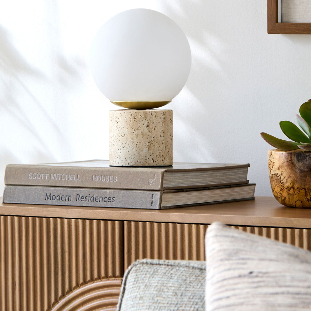 Modern European furniture - White Glass Globe Table Lamp - www.oroa.com