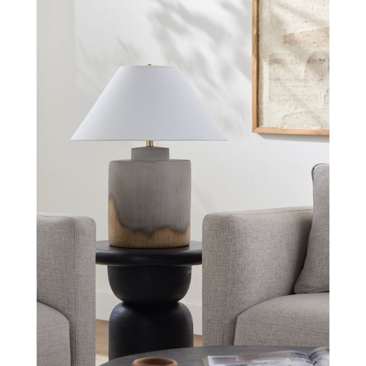 Modern European furniture - Two-Toned Ceramic Table Lamp - www.oroa.com