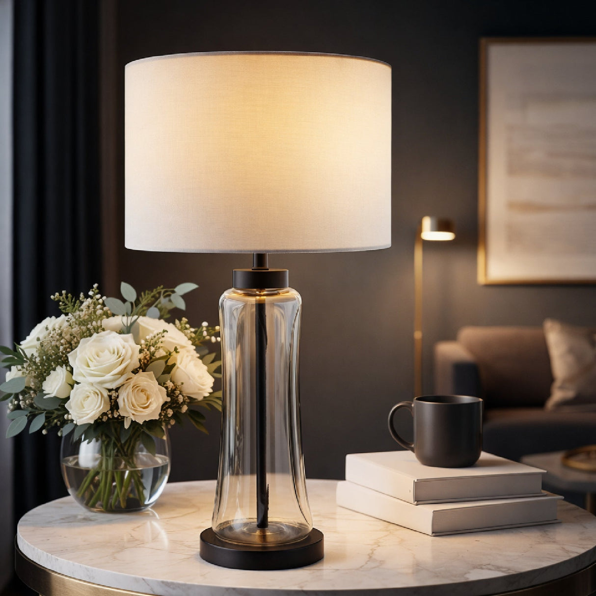 Modern European furniture - Translucent Glass Cotton Table Lamp - www.oroa.com