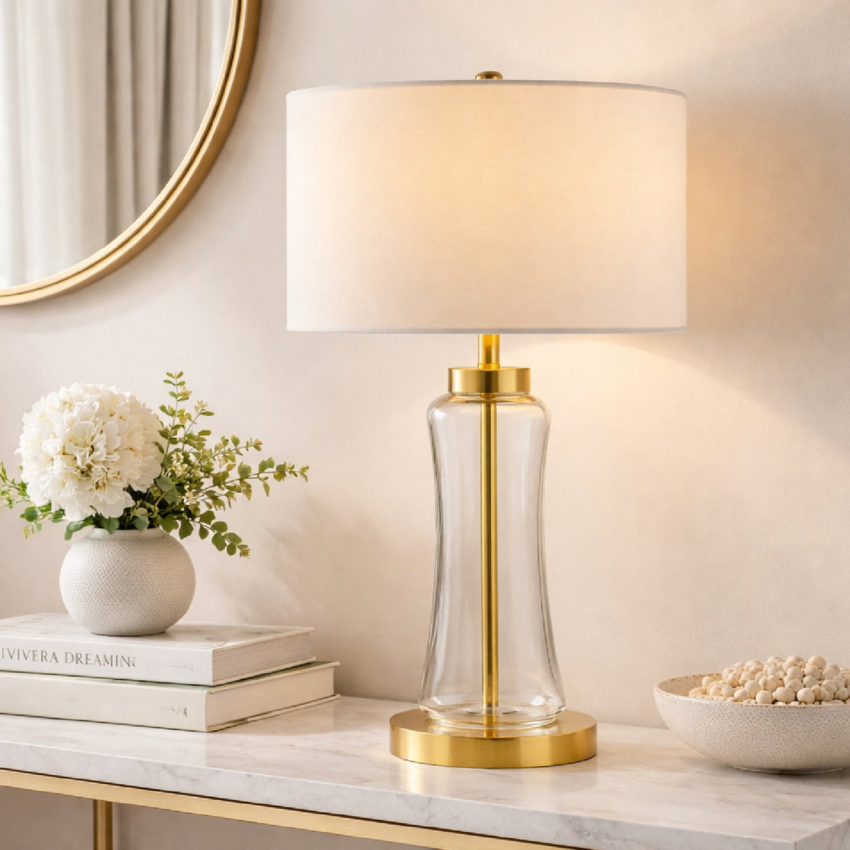 Modern European furniture - Translucent Glass Cotton Table Lamp - www.oroa.com