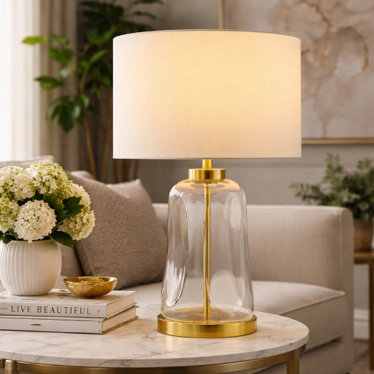 Modern European furniture - Clear Glass Cotton Table Lamp - www.oroa.com