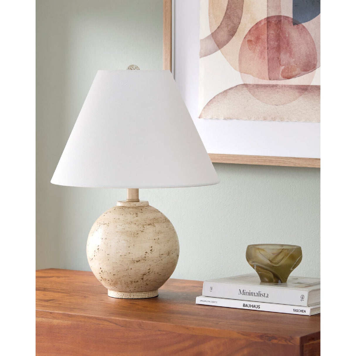 Modern European furniture - Cream Sphere Base Table Lamp - www.oroa.com