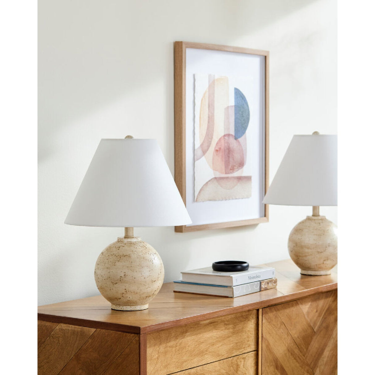 Modern European furniture - Cream Sphere Base Table Lamp - www.oroa.com