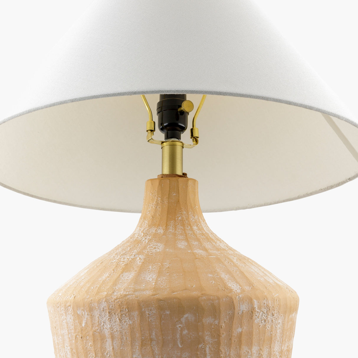 Modern European furniture - Glazed Beige Ceramic Table Lamp - www.oroa.com