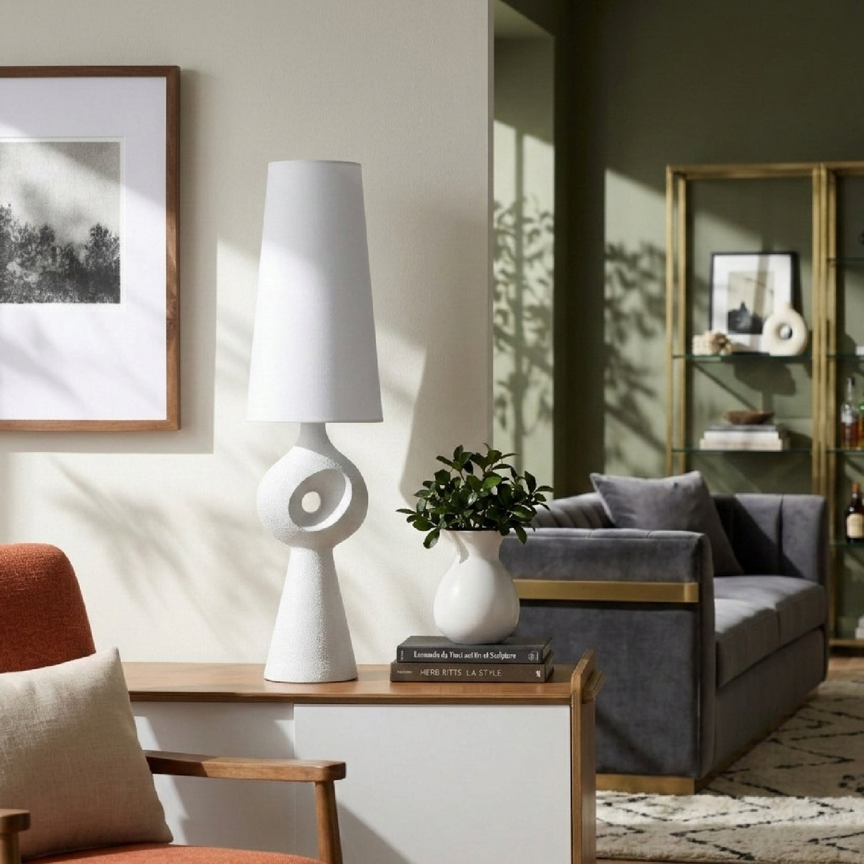 Modern European furniture - Sculptured Base Accent Table Lamp - www.oroa.com