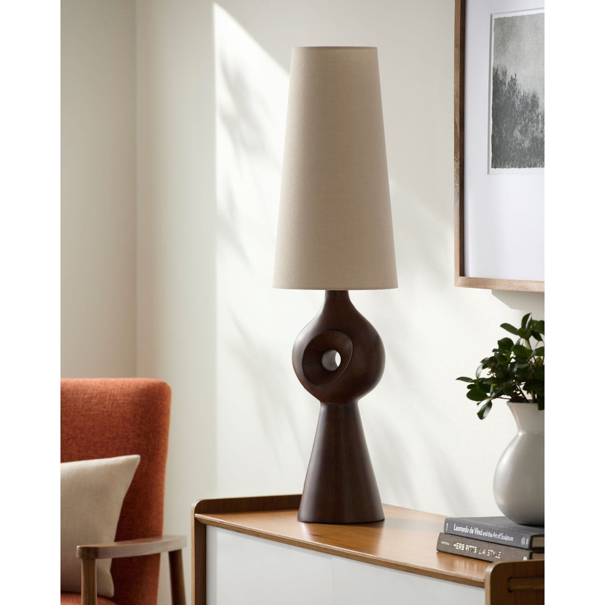 Modern European furniture - Sculptured Base Accent Table Lamp - www.oroa.com