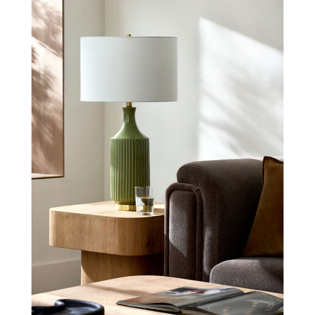 Modern European furniture - Fluted Glazed Ceramic Table Lamp - www.oroa.com