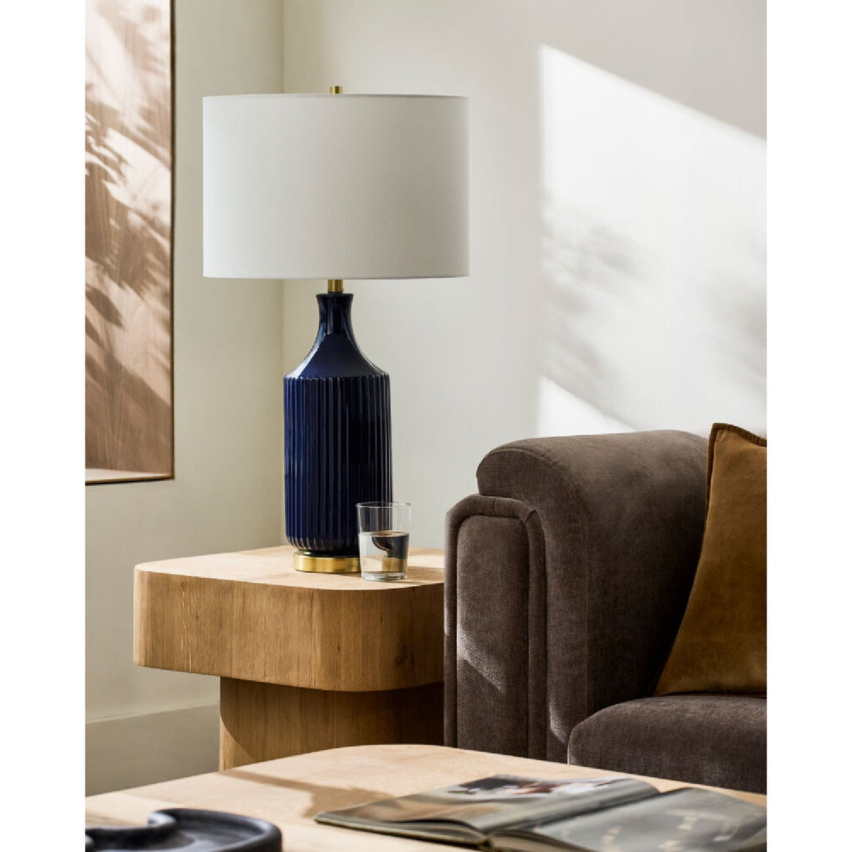 Modern European furniture - Fluted Glazed Ceramic Table Lamp - www.oroa.com