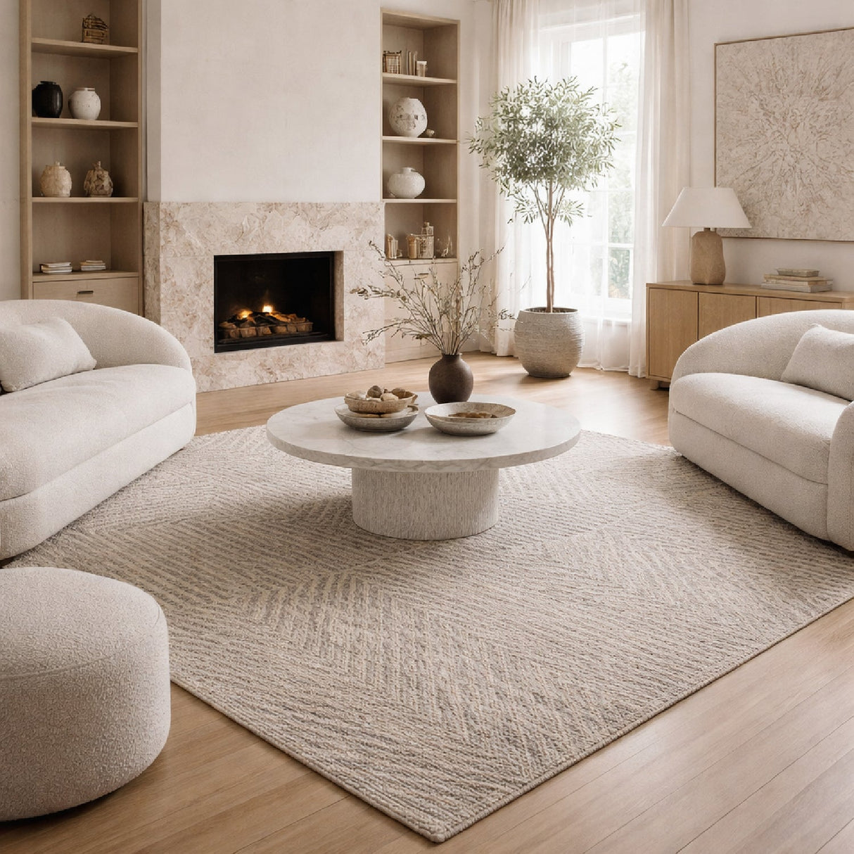 Modern furniture - Textured Wool Blend Square Carpet - www.oroa.com