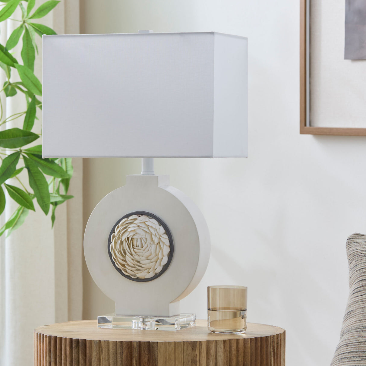Modern European furniture - Shell Embellished Accent Table Lamp - www.oroa.com