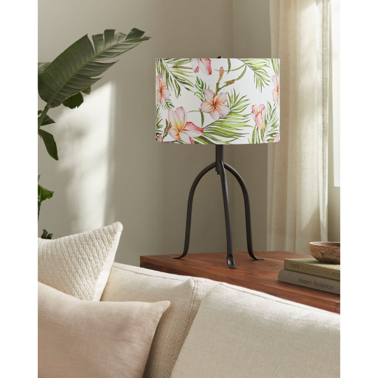 Modern European furniture - Floral Print Linen Table Lamp S - www.oroa.com