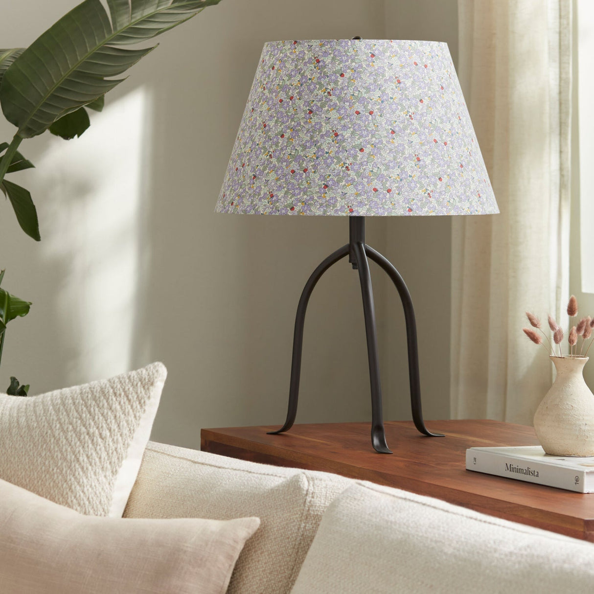 Modern European furniture - Floral Print Linen Table Lamp L - www.oroa.com