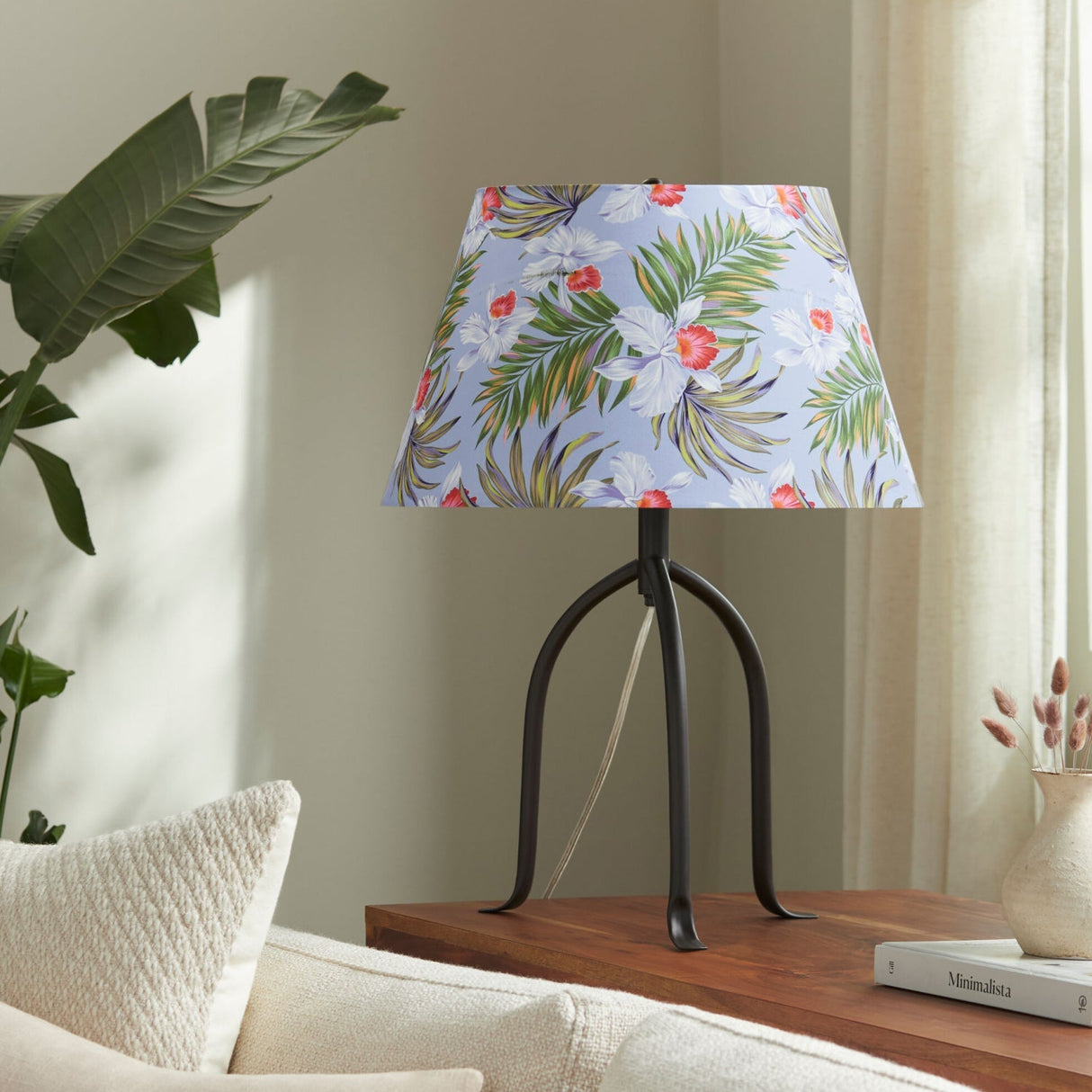 Modern European furniture - Floral Print Linen Table Lamp L - www.oroa.com