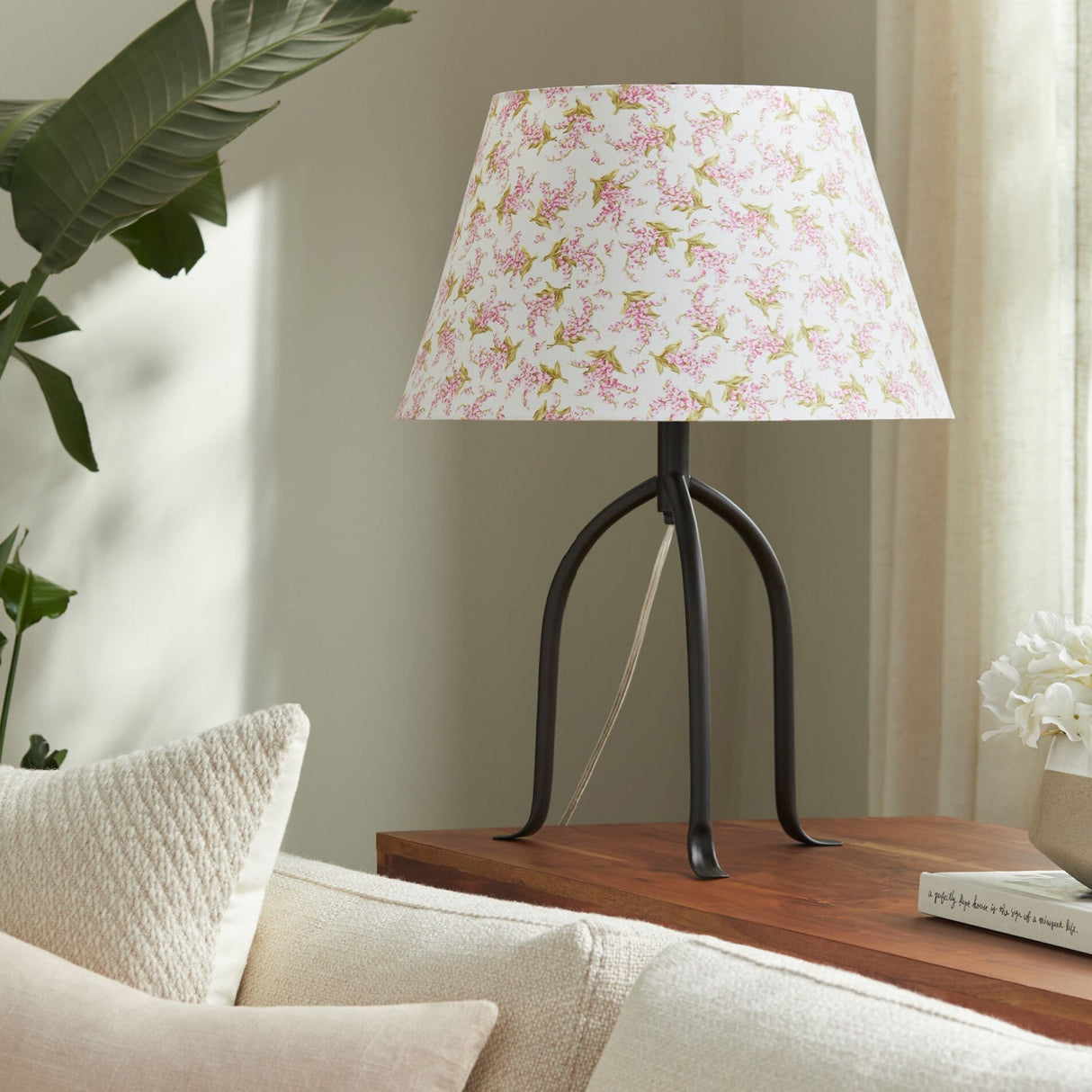 Modern European furniture - Floral Print Linen Table Lamp L - www.oroa.com