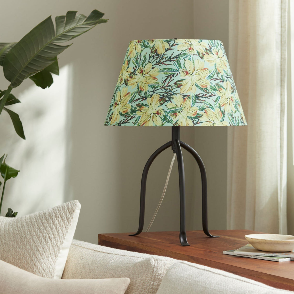 Modern European furniture - Floral Print Linen Table Lamp L - www.oroa.com