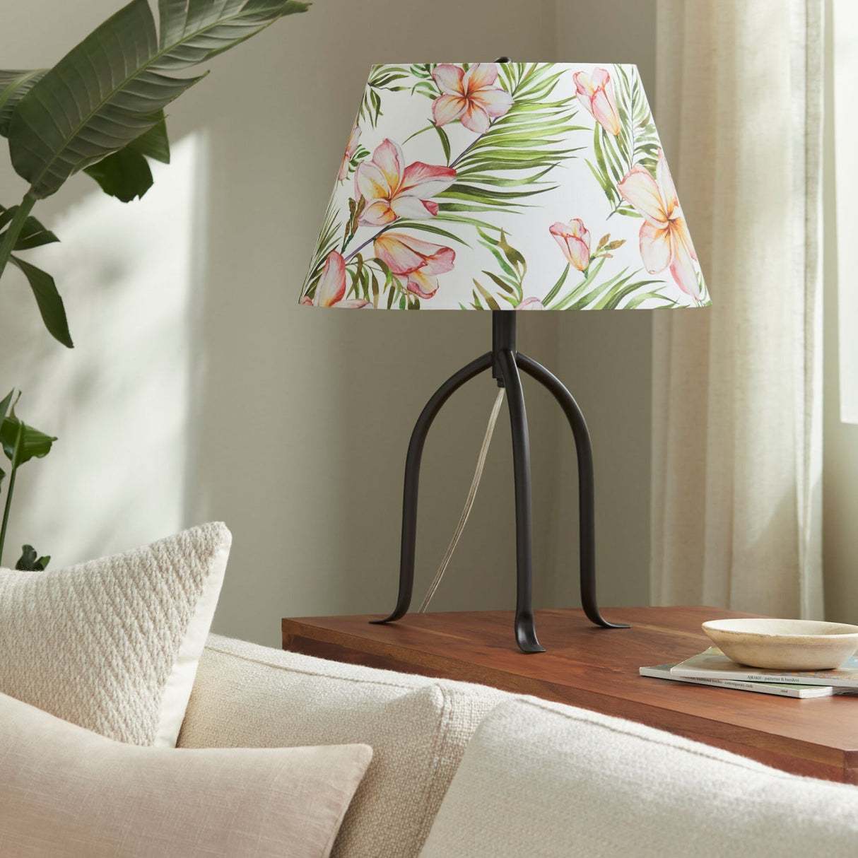Modern European furniture - Floral Print Linen Table Lamp L - www.oroa.com