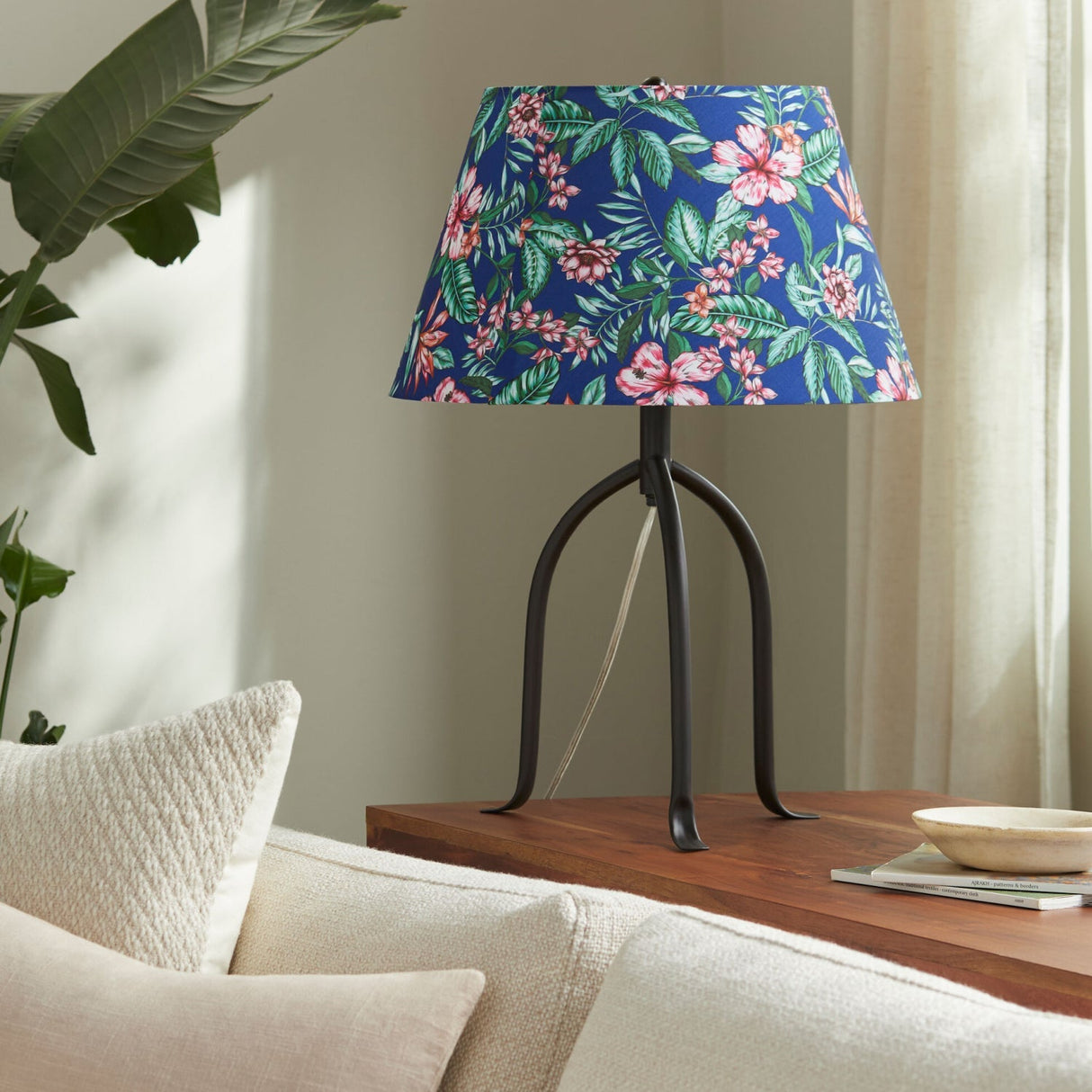 Modern European furniture - Floral Print Linen Table Lamp L - www.oroa.com
