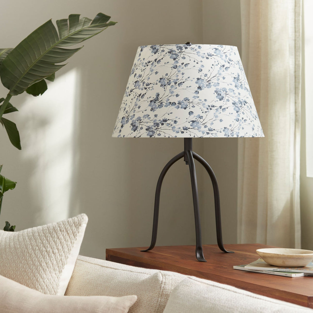 Modern European furniture - Floral Print Linen Table Lamp L - www.oroa.com