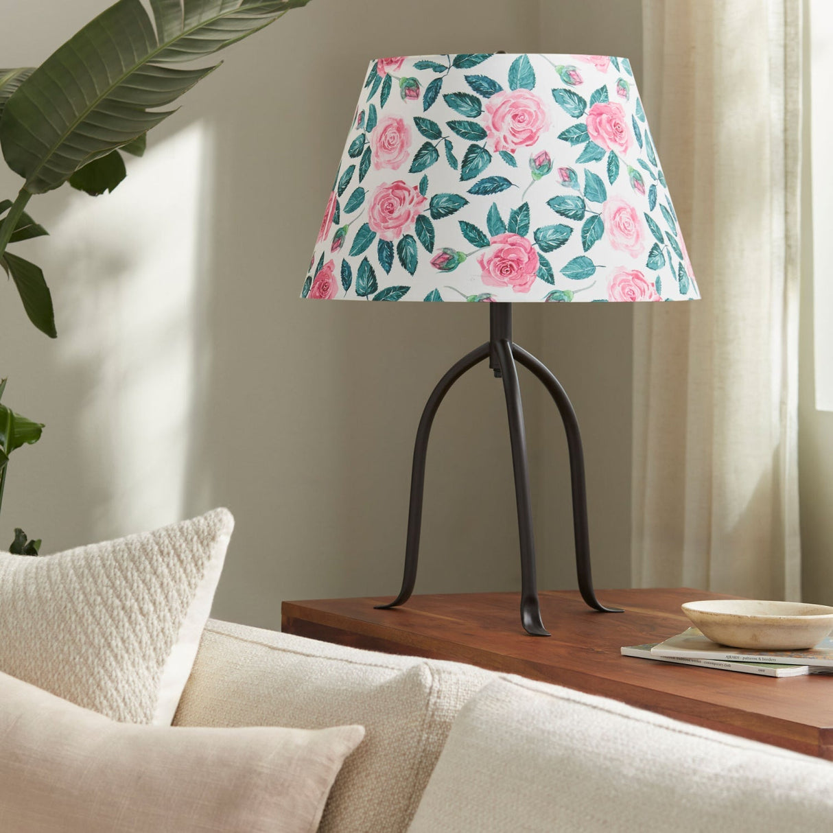 Modern European furniture - Floral Print Linen Table Lamp L - www.oroa.com