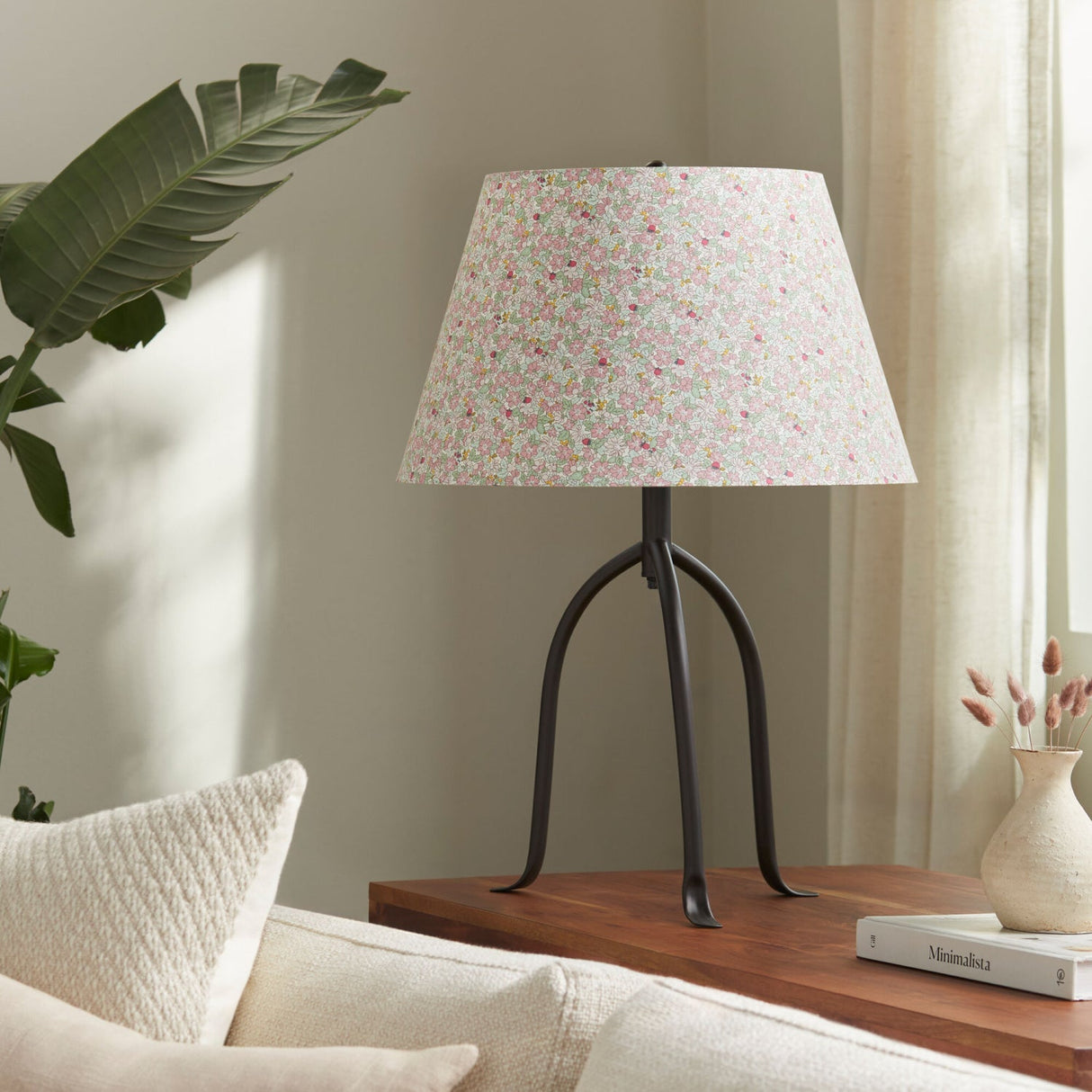 Modern European furniture - Floral Print Linen Table Lamp L - www.oroa.com