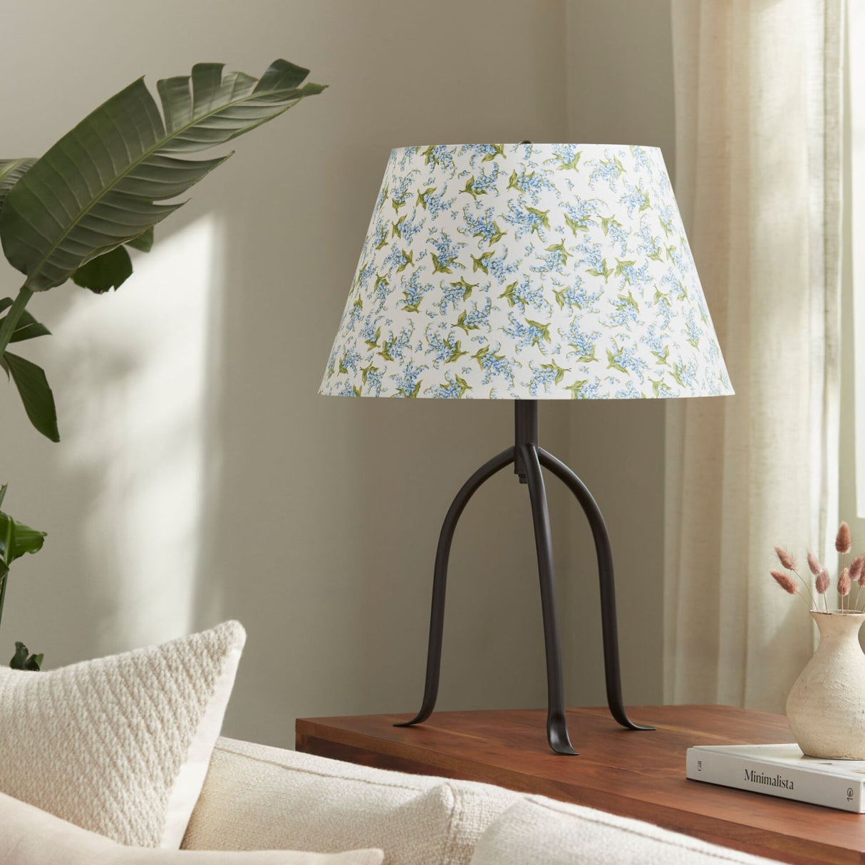 Modern European furniture - Floral Print Linen Table Lamp L - www.oroa.com