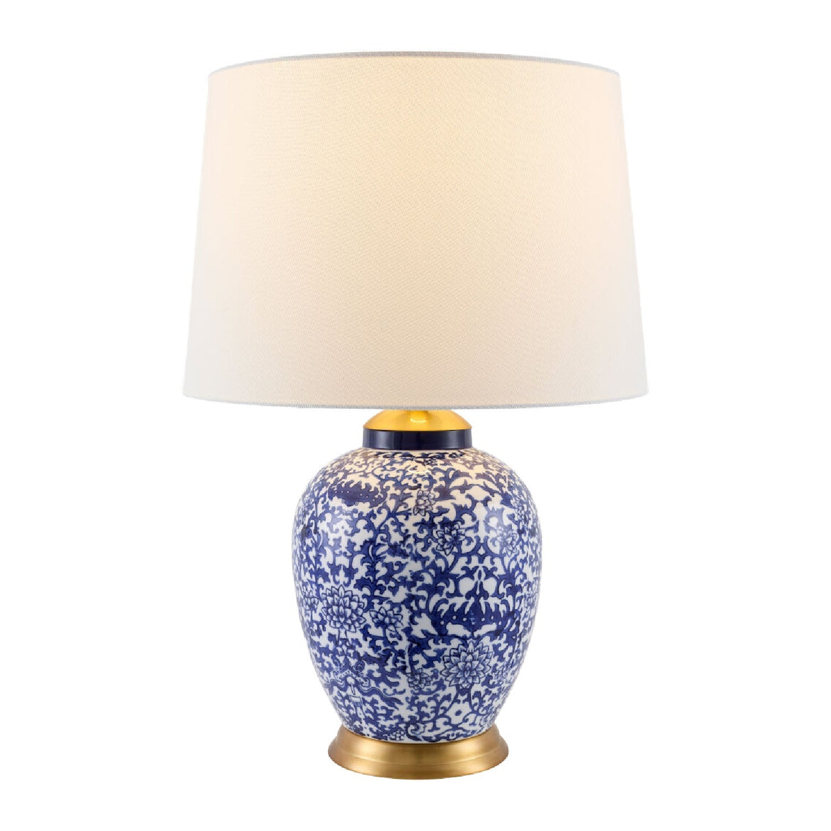 Modern European furniture - Blue Floral Ceramic Table Lamp - www.oroa.com