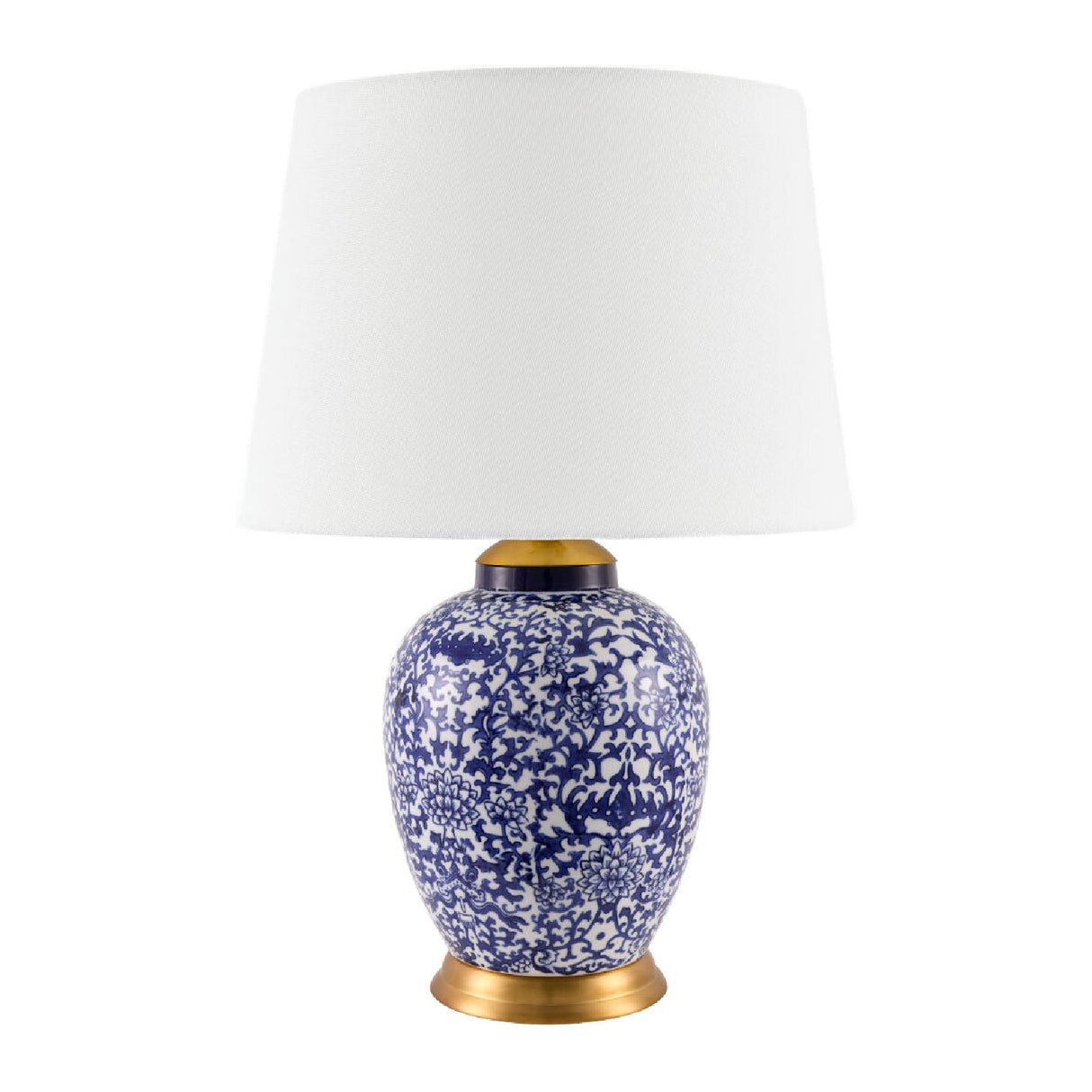 Modern European furniture - Blue Floral Ceramic Table Lamp - www.oroa.com