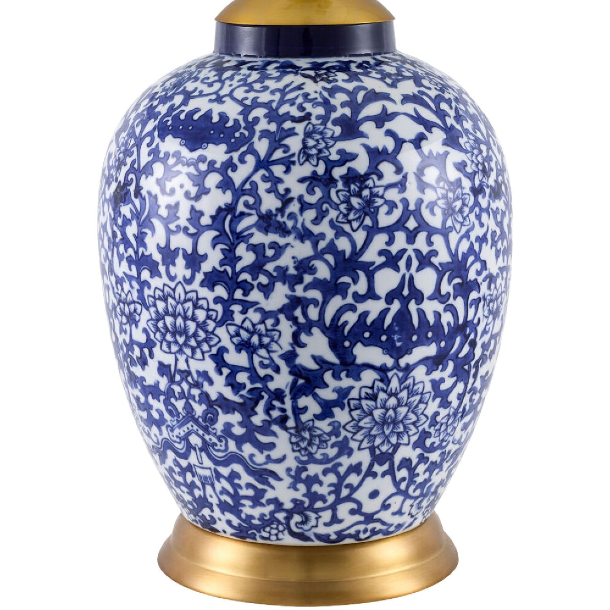 Modern European furniture - Blue Floral Ceramic Table Lamp - www.oroa.com