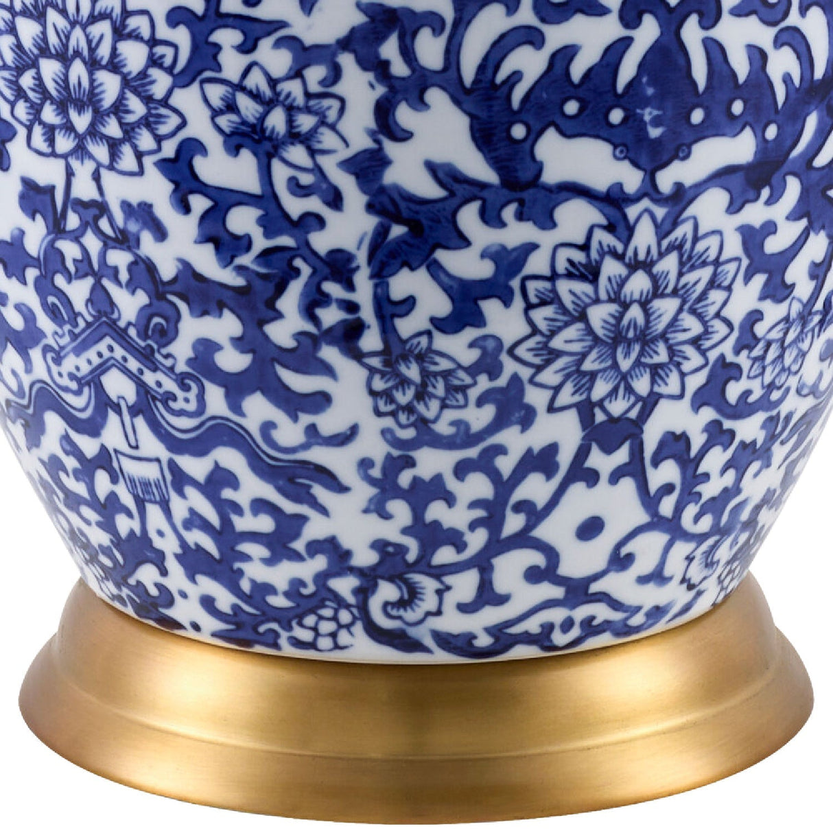 Modern European furniture - Blue Floral Ceramic Table Lamp - www.oroa.com
