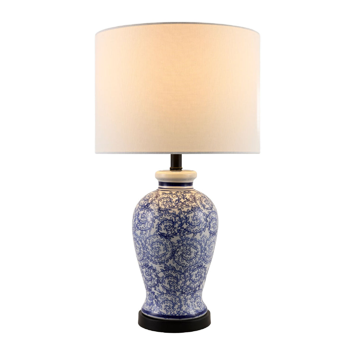Modern European furniture - Blue Vines Ceramic Table Lamp - www.oroa.com
