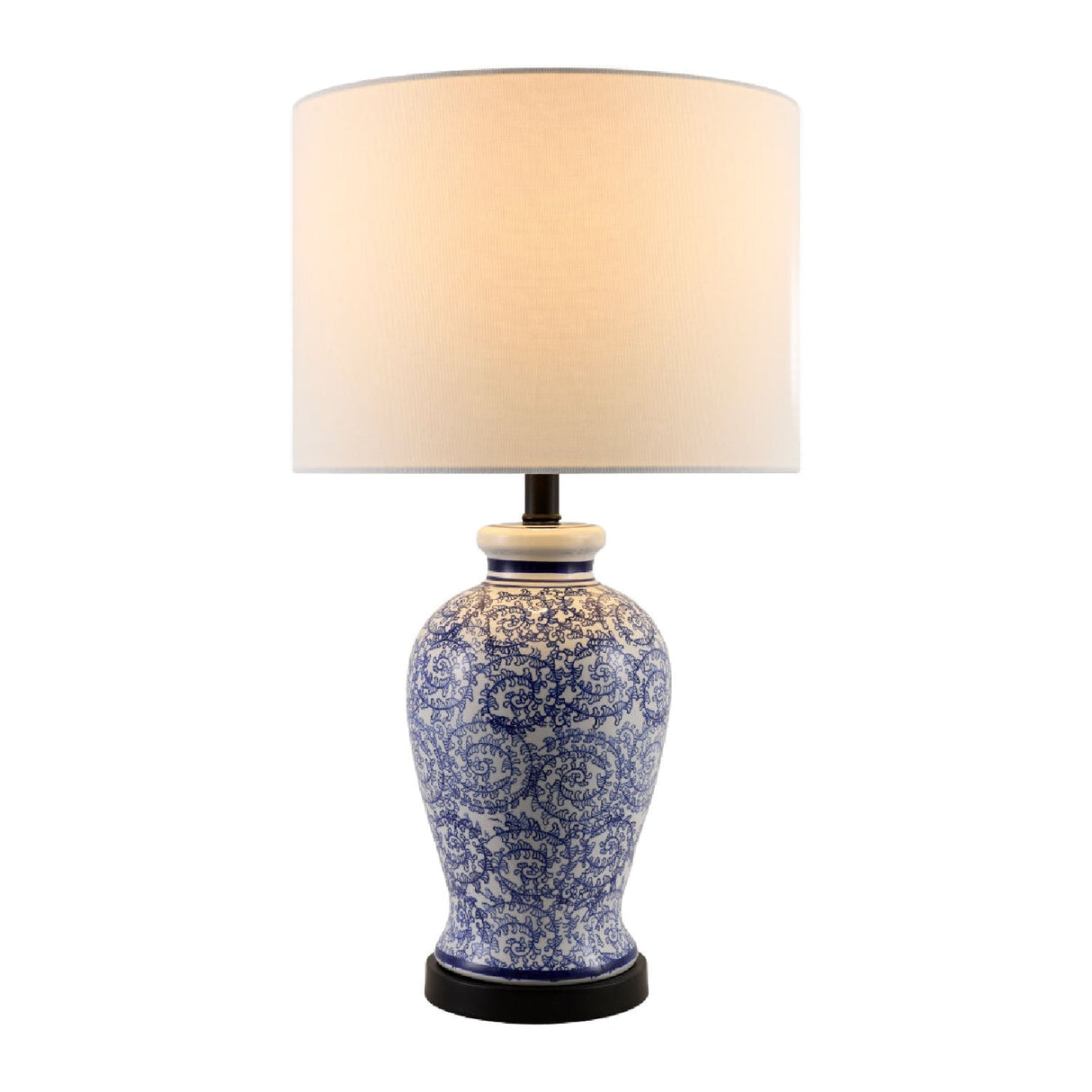Modern European furniture - Blue Vines Ceramic Table Lamp - www.oroa.com