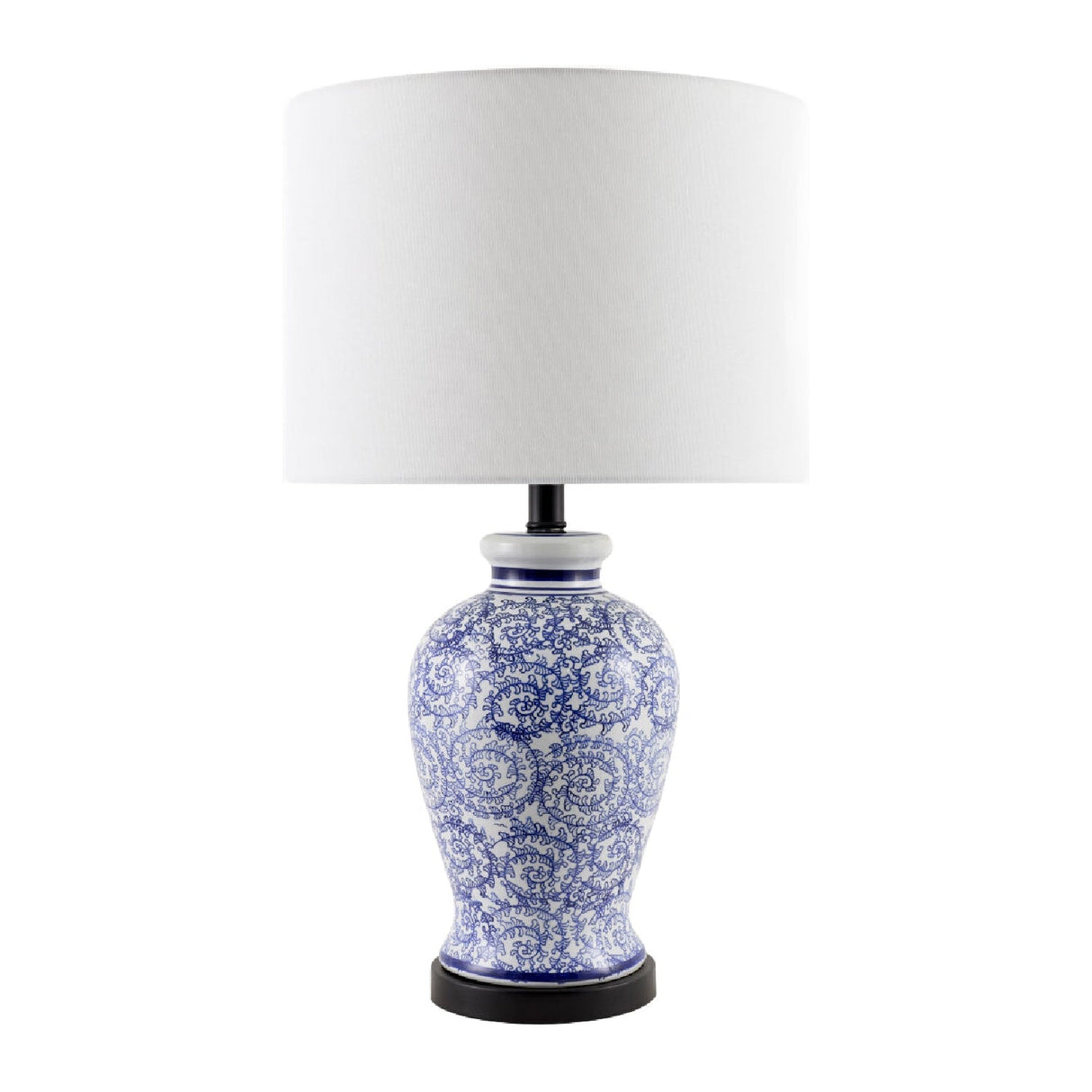Modern European furniture - Blue Vines Ceramic Table Lamp - www.oroa.com