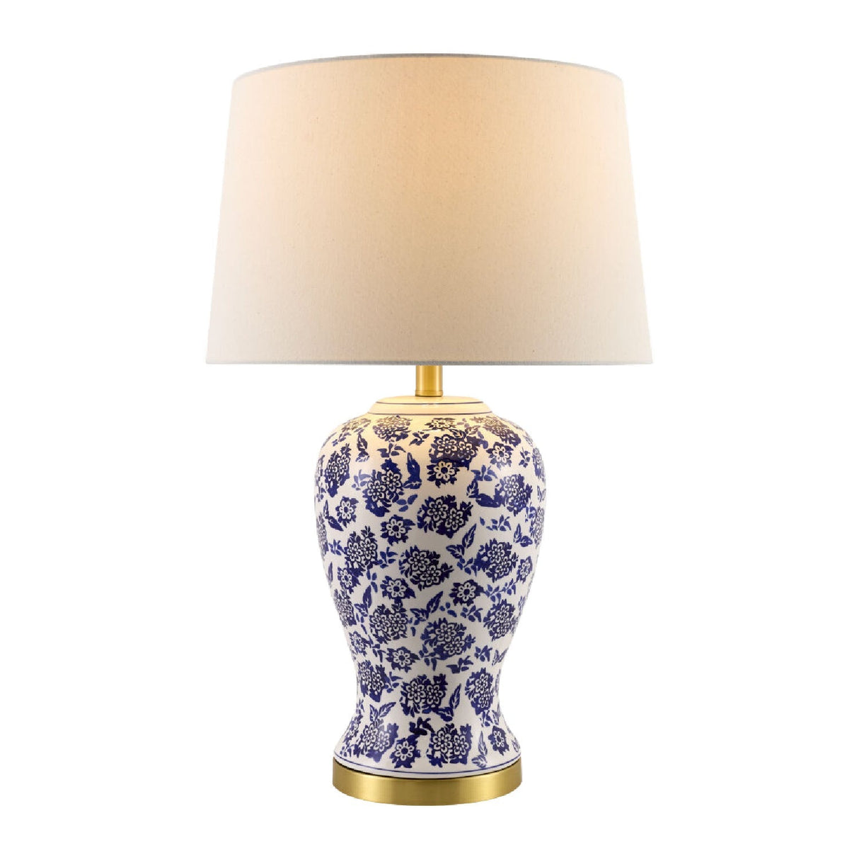 Modern European furniture - Blue Flowers Ceramic Table Lamp - www.oroa.com