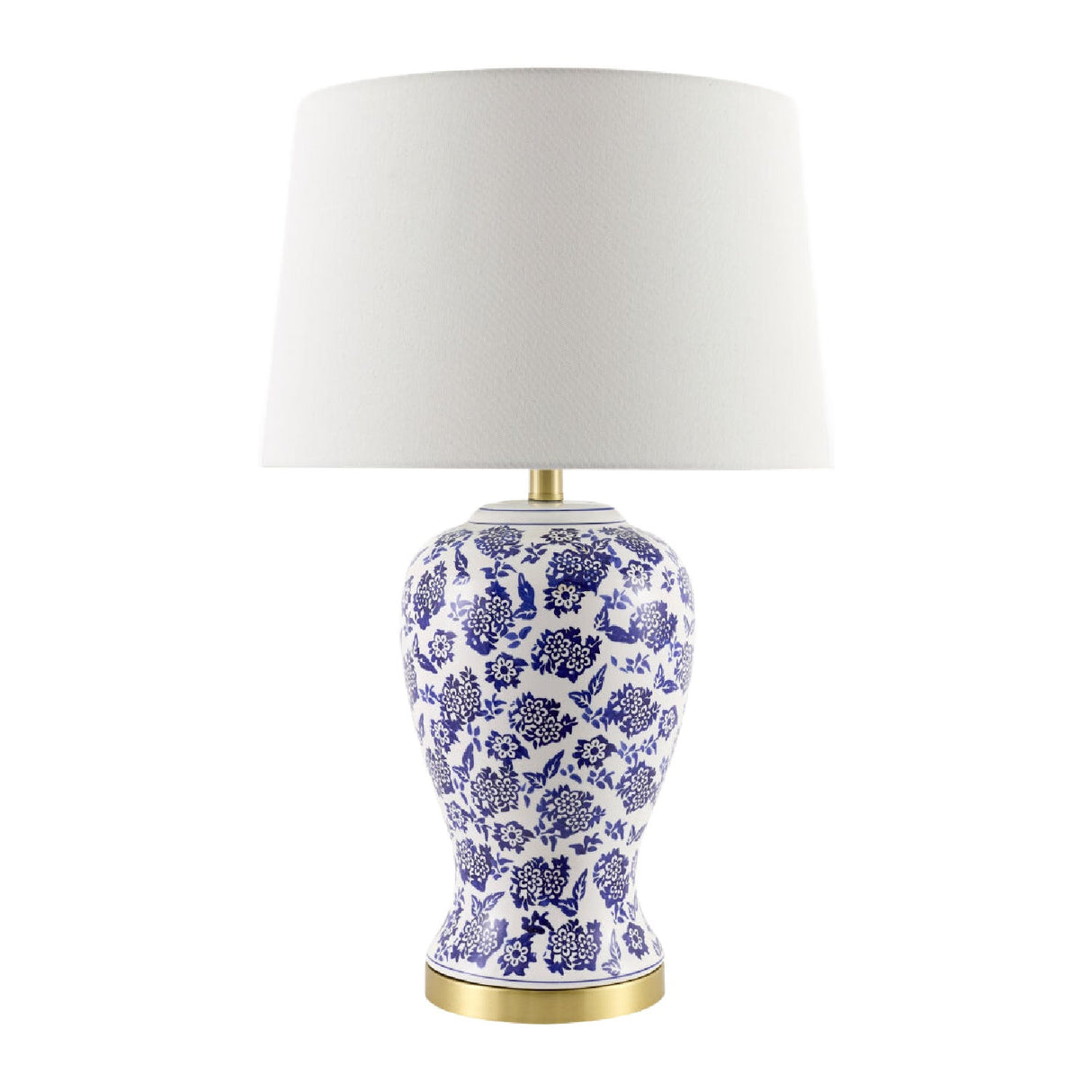 Modern European furniture - Blue Flowers Ceramic Table Lamp - www.oroa.com