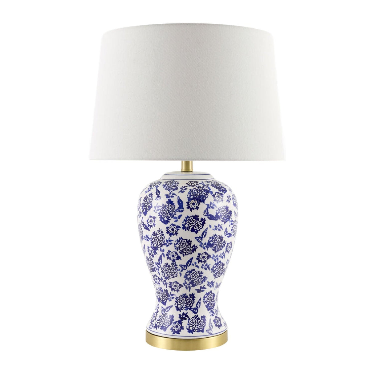 Modern European furniture - Blue Flowers Ceramic Table Lamp - www.oroa.com