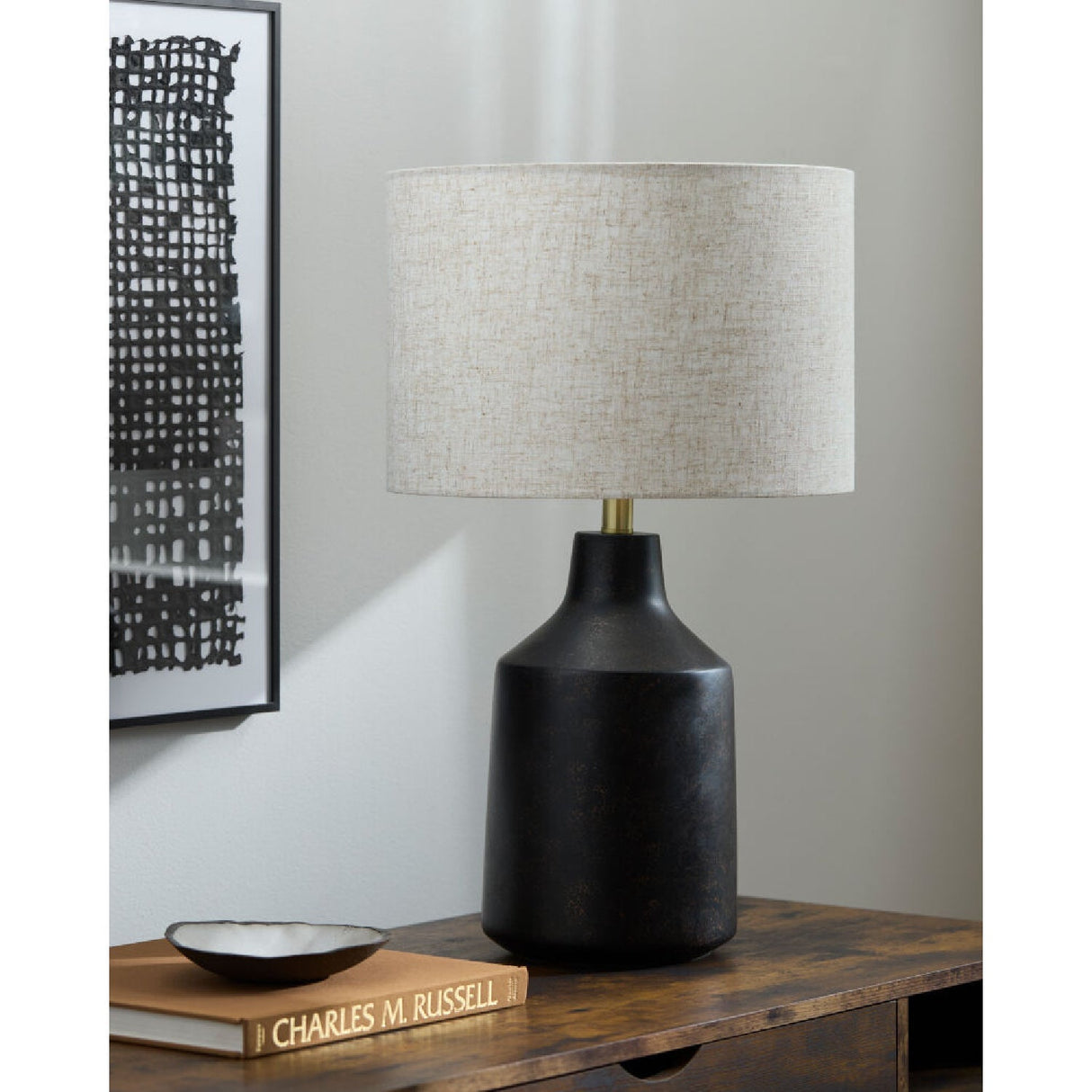 Modern European furniture - Painted Cement Accent Table Lamp - www.oroa.com