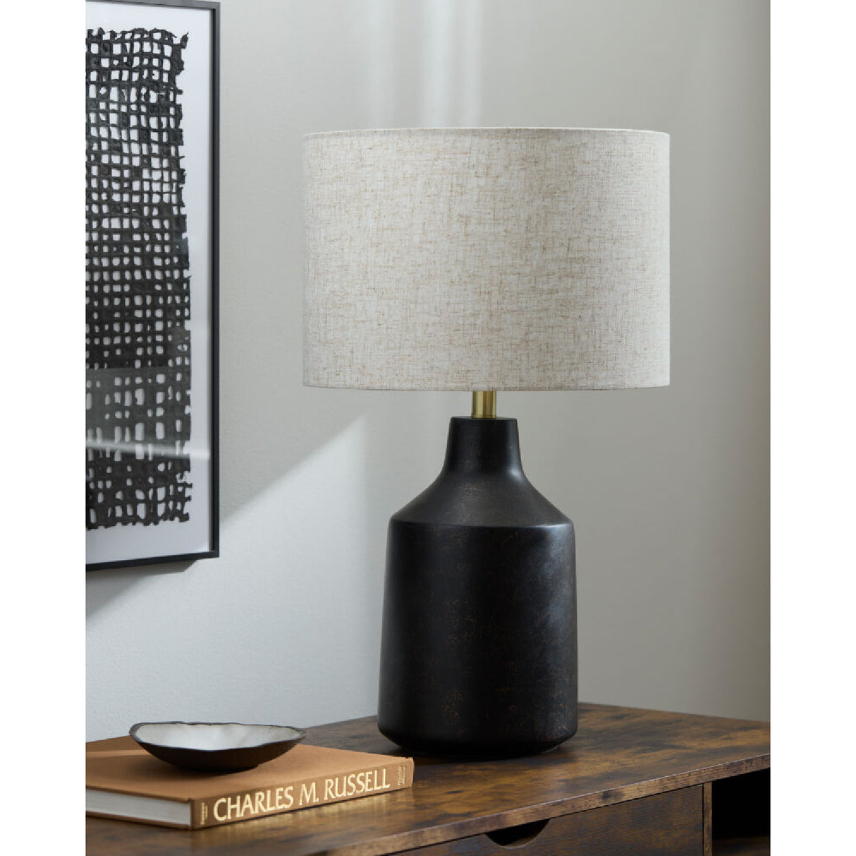 Painted Cement Accent Table Lamp | Oroa.com