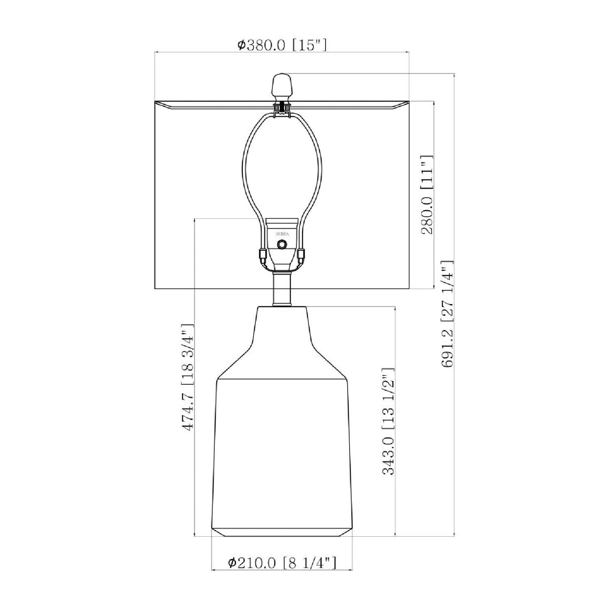 Modern European furniture - Painted Cement Accent Table Lamp - www.oroa.com