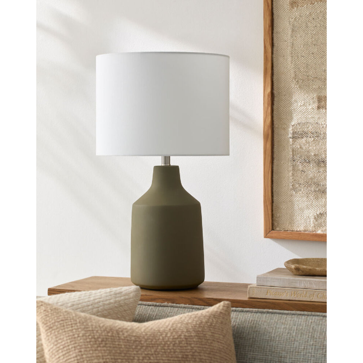 Modern European furniture - Painted Cement Accent Table Lamp - www.oroa.com