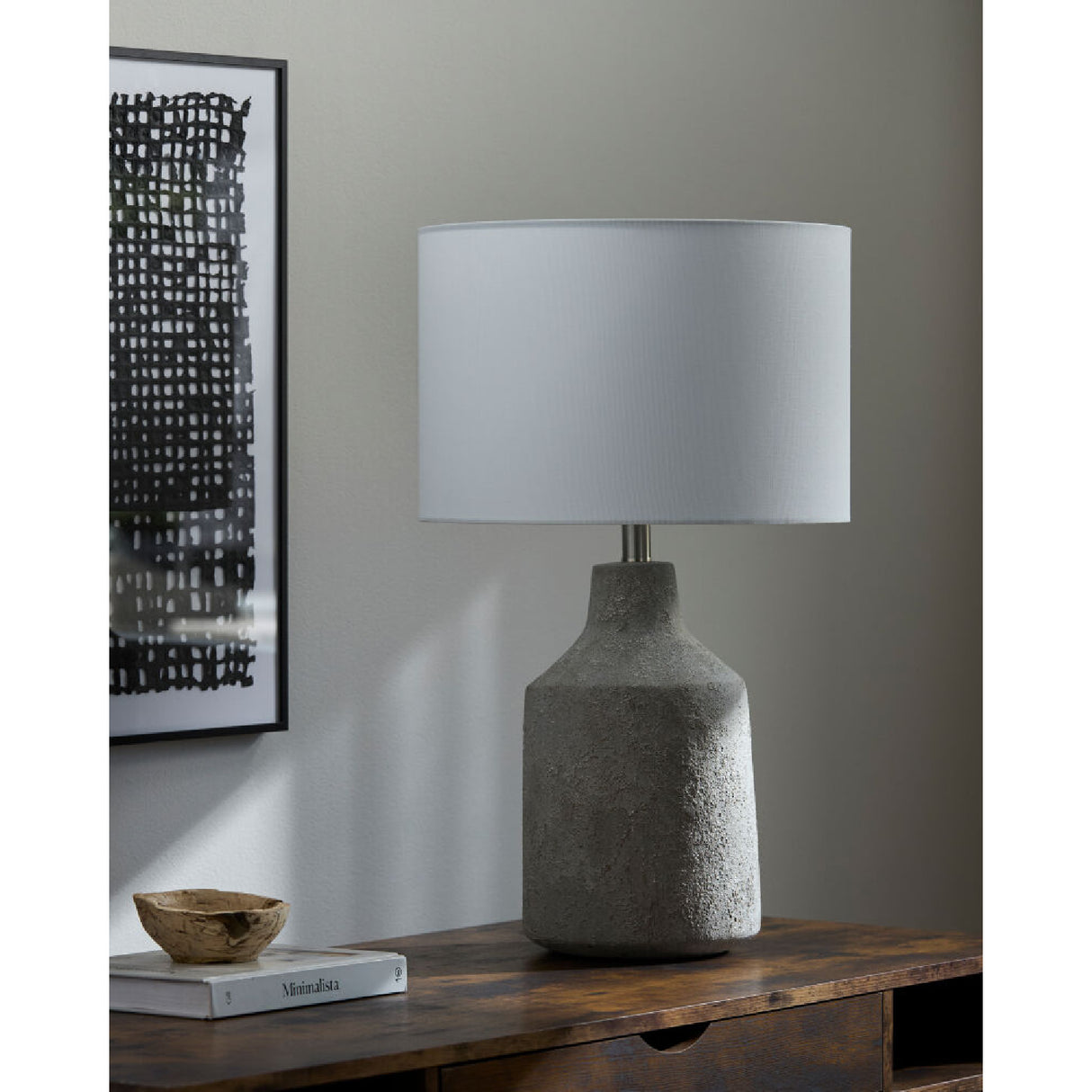 Painted Cement Accent Table Lamp | Oroa.com